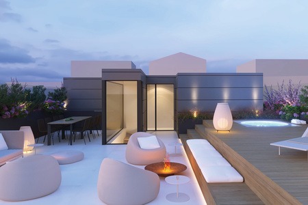 Nybyggd hörntakvåning med privat pool i centrala Palma