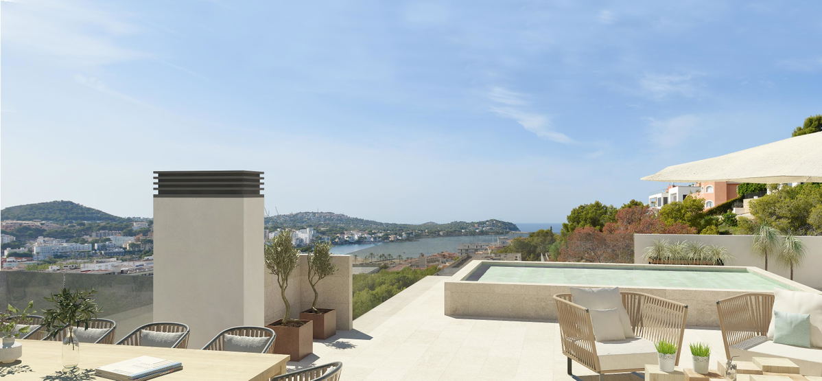 Vorzügliches Penthouse mit Dachterrasse und Pool in Santa Ponsa