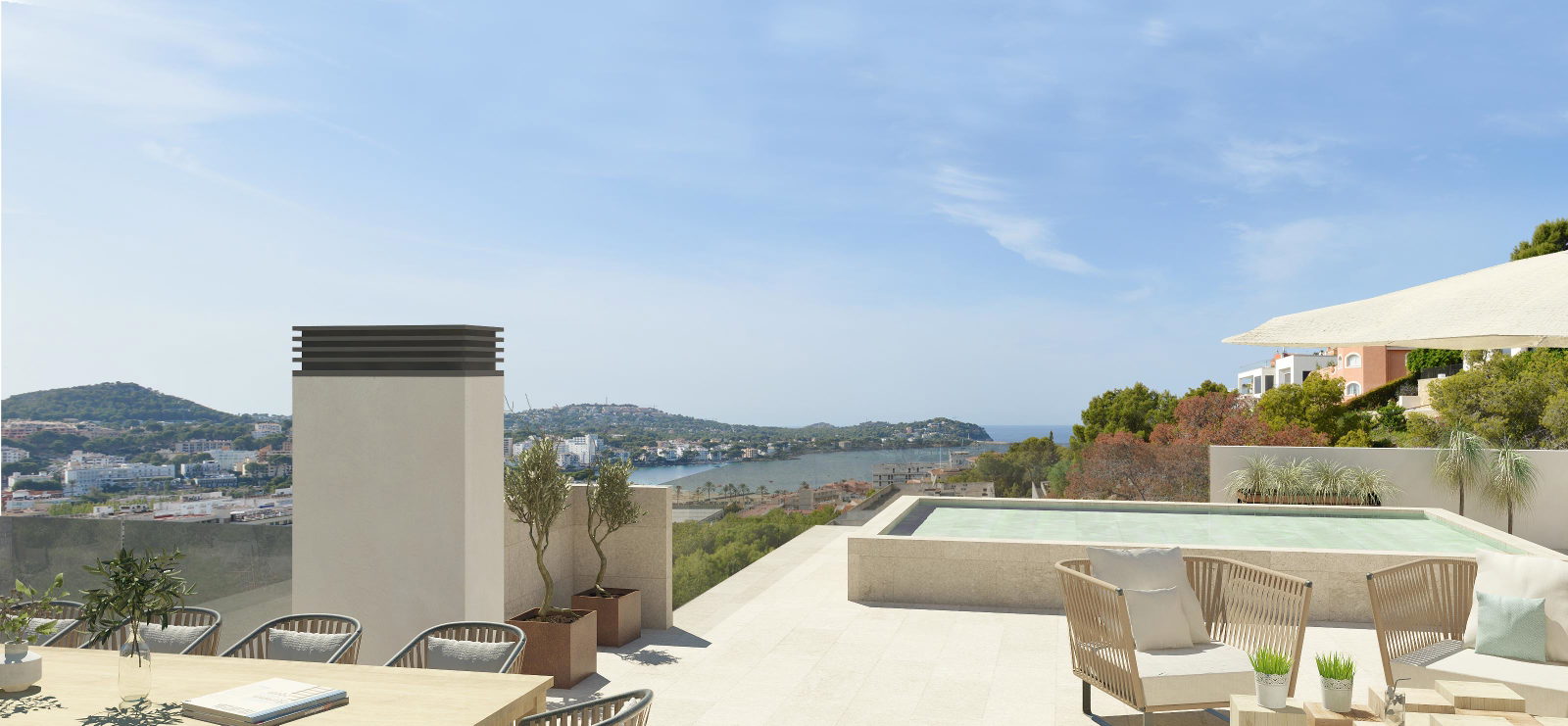 Vorzügliches Penthouse mit Dachterrasse und Pool in Santa Ponsa