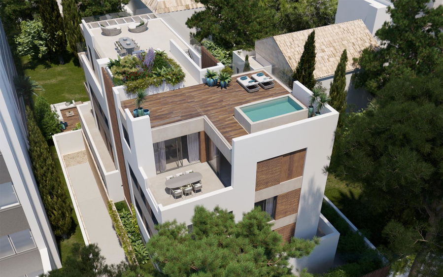 Spektakuläres Penthouse mit privater Dachterrasse mit Pool in Son Armadams