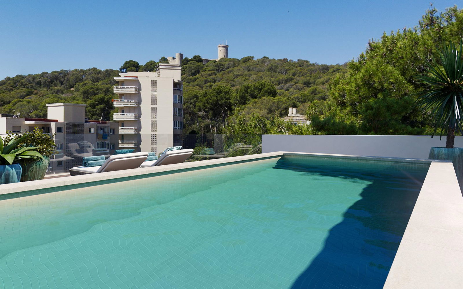 Spektakuläres Penthouse mit privater Dachterrasse mit Pool in Son Armadams