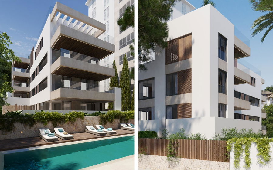 Charmig lägenhet på markplan med privat trädgård och pool i Son Armadams