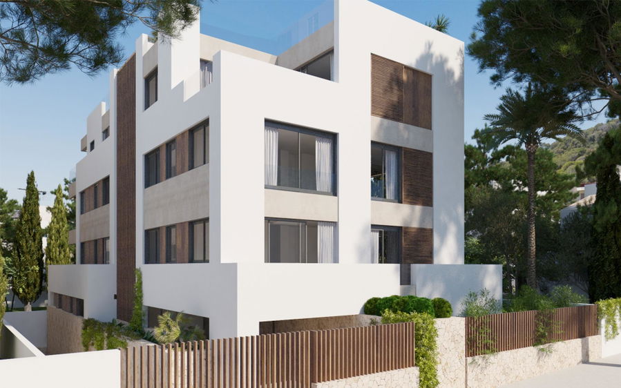 Charmig lägenhet på markplan med privat trädgård och pool i Son Armadams