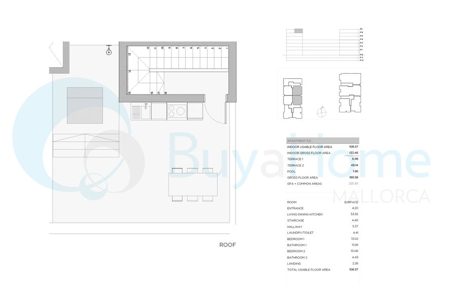 Wunderschönes Penthouse mit zwei Schlafzimmern und einer großen Dachterrasse in Nou Llevant