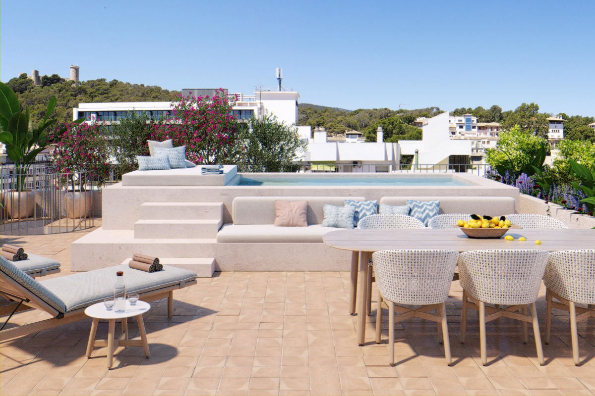 Fantastiskt penthouse med takterrass och privat pool i Son Armadams