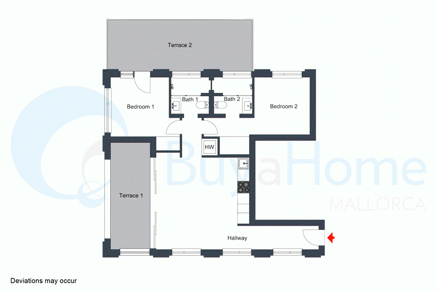 Se vende maravillosa vivienda de nueva construcción de dos dormitorios con terrazas en Son Armadams