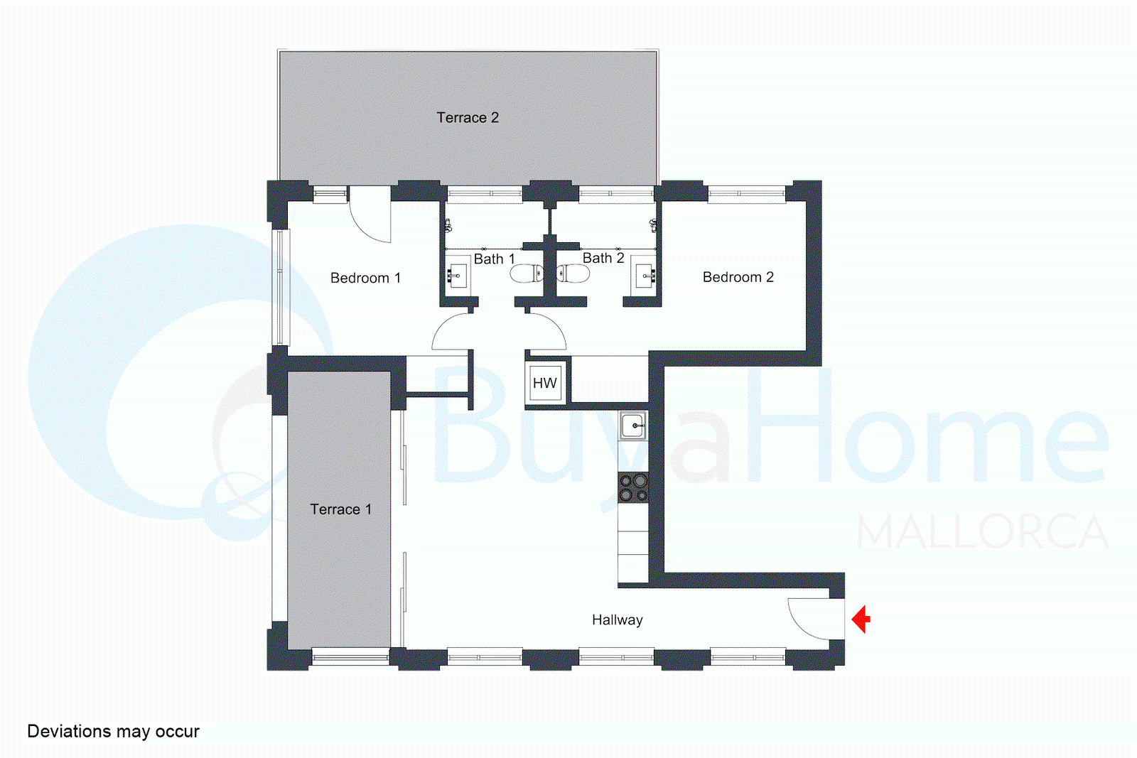 Se vende maravillosa vivienda de nueva construcción de dos dormitorios con terrazas en Son Armadams