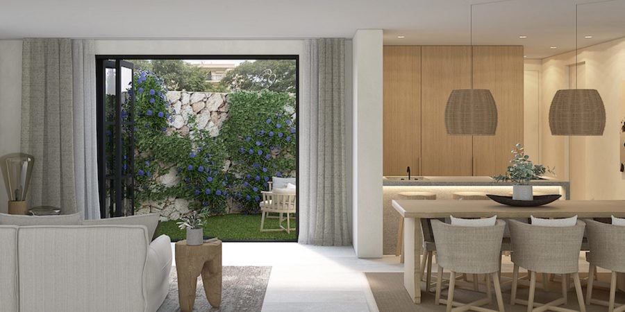 New corner townhouse with private roof terrace in Portixol
