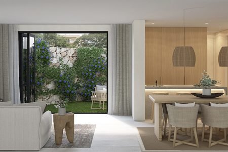 New corner townhouse with private roof terrace in Portixol