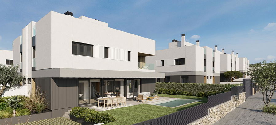 Doppelhaushälfte mit Dachterrasse, Garten und Privatpool in Maioris