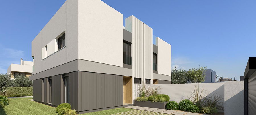 Doppelhaushälfte mit Dachterrasse, Garten und Privatpool in Maioris