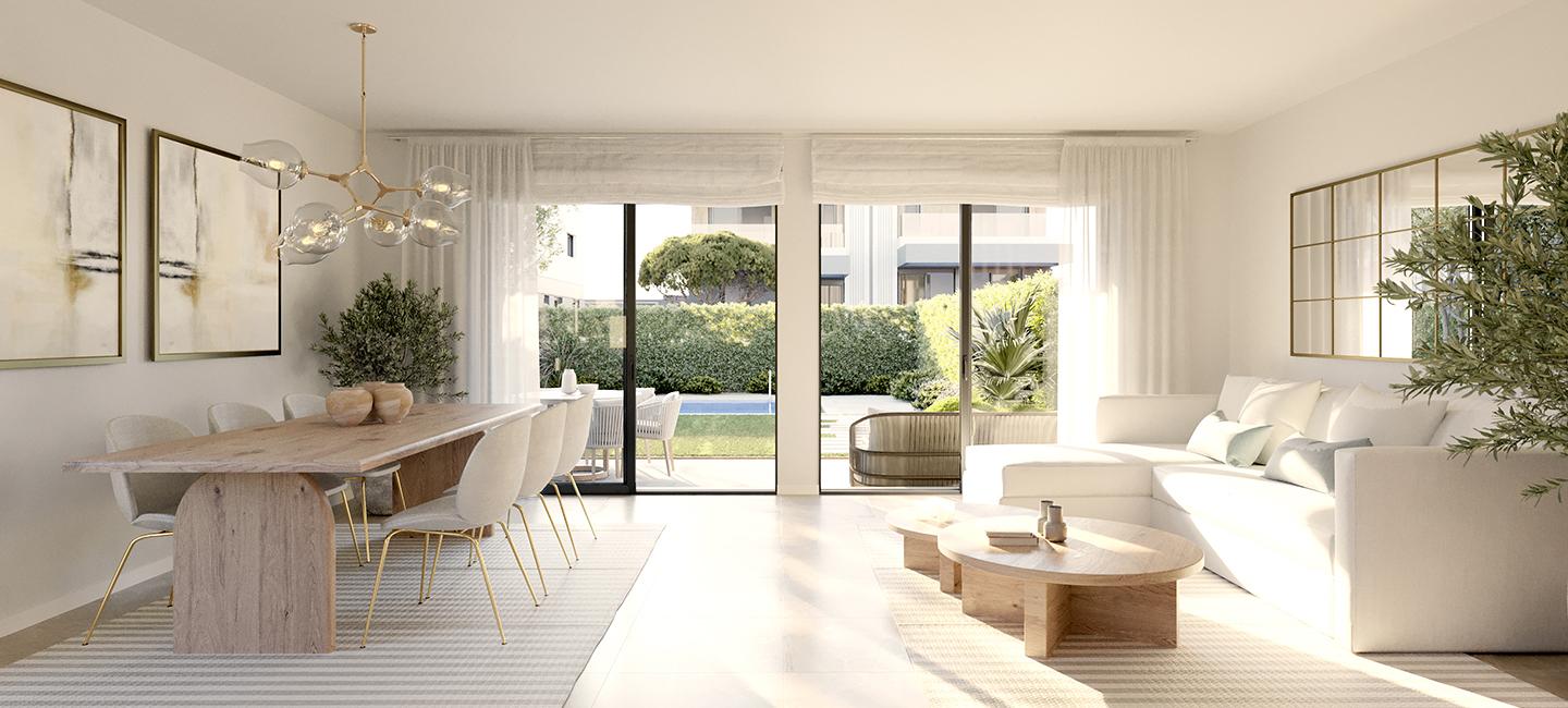 Doppelhaushälfte mit Dachterrasse, Garten und Privatpool in Maioris