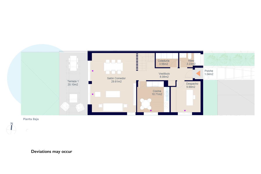 Doppelhaushälfte mit Dachterrasse, Garten und Privatpool in Maioris