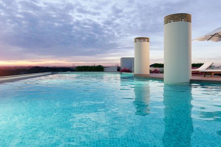 Fabuloso apartamento con terrazas y piscina en la azotea en Son Oliva