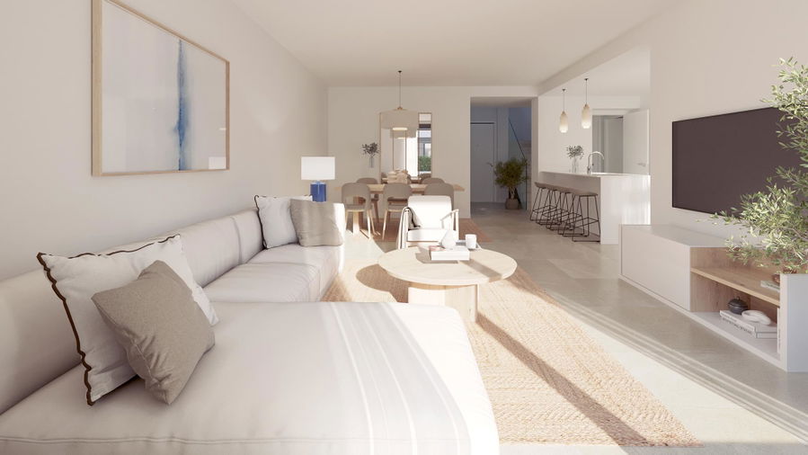Neubau Reihenhaus mit Pool, Garten und Dachterrasse an der Playa de Palma