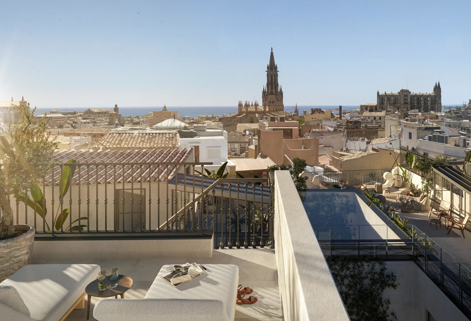 Triplex lägenhet med takterrass och privat pool i Gamla stan