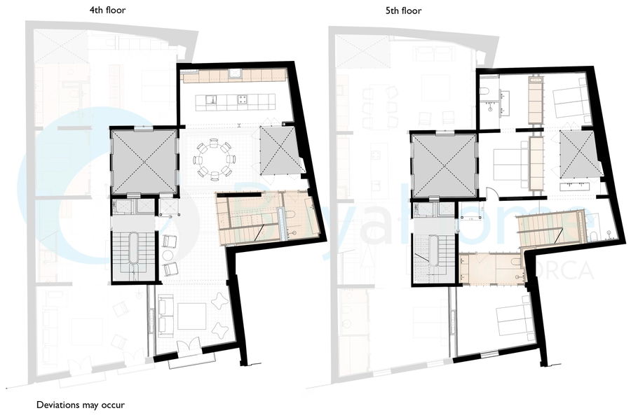 Triplex lägenhet med takterrass och privat pool i Gamla stan