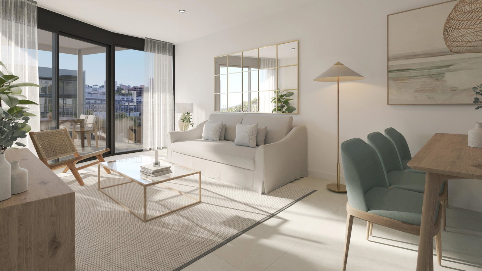 Ny lägenhet på tredje våningen med terrass och pool i Palmanova