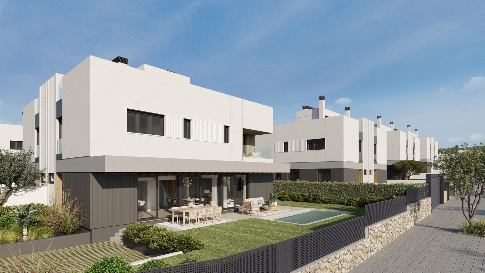 Modern designed semi-detached house with roof terrace and private pool in Maioris