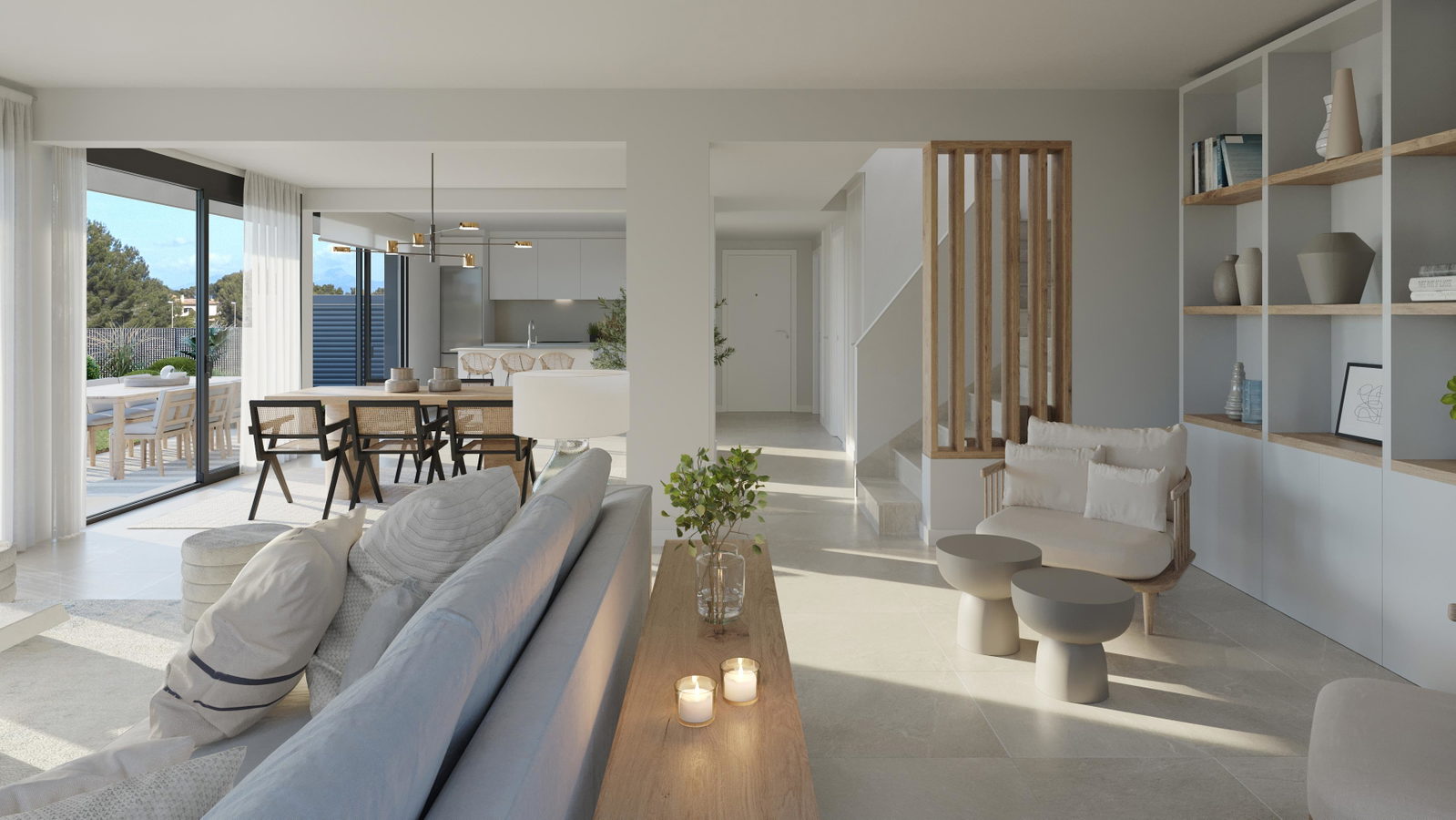 Modern designed semi-detached house with roof terrace and private pool in Maioris