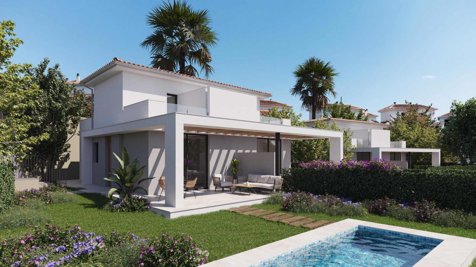 Neue charmante Doppelhaushälfte bei Cala Romantica Mallorca
