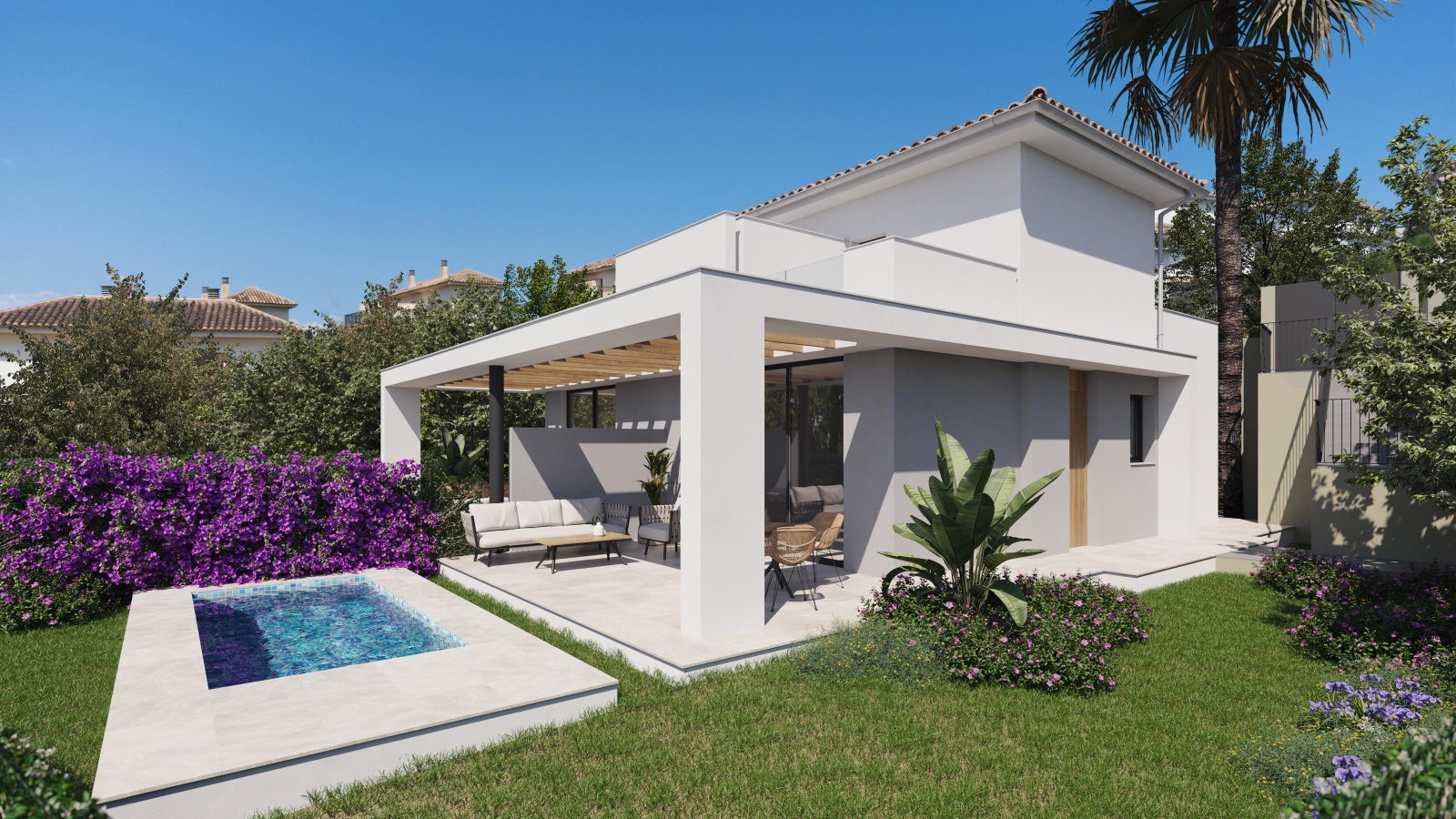Neue charmante Doppelhaushälfte bei Cala Romantica Mallorca