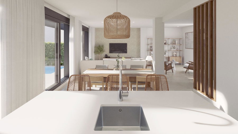 Adosado moderno de nueva construcción con piscina en Playa de Palma