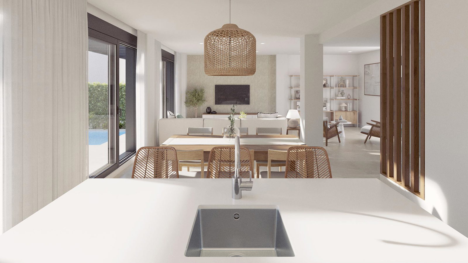 Adosado moderno de nueva construcción con piscina en Playa de Palma