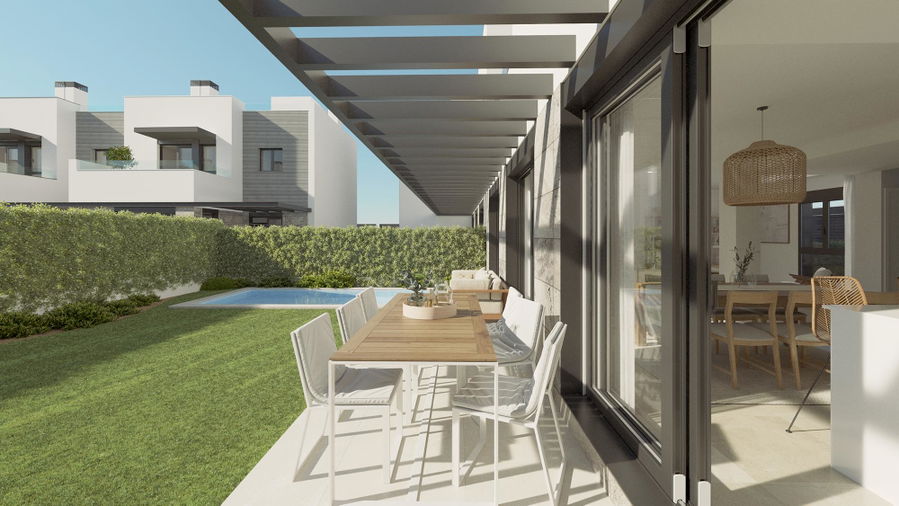 Adosado moderno de nueva construcción con piscina en Playa de Palma