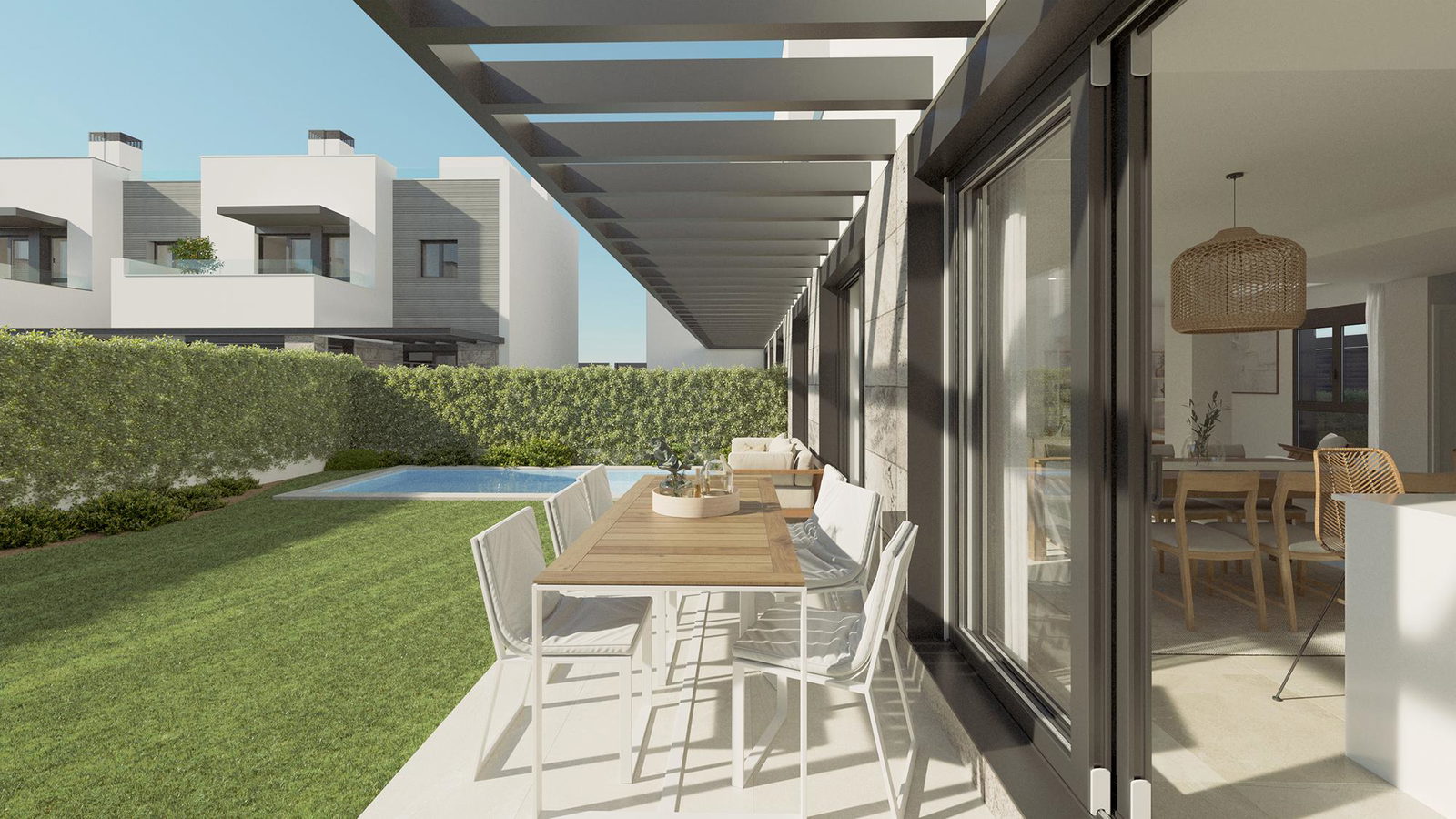 Adosado moderno de nueva construcción con piscina en Playa de Palma
