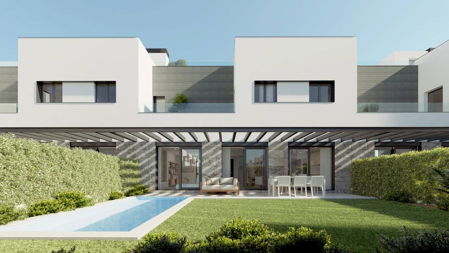 Adosado moderno de nueva construcción con piscina en Playa de Palma