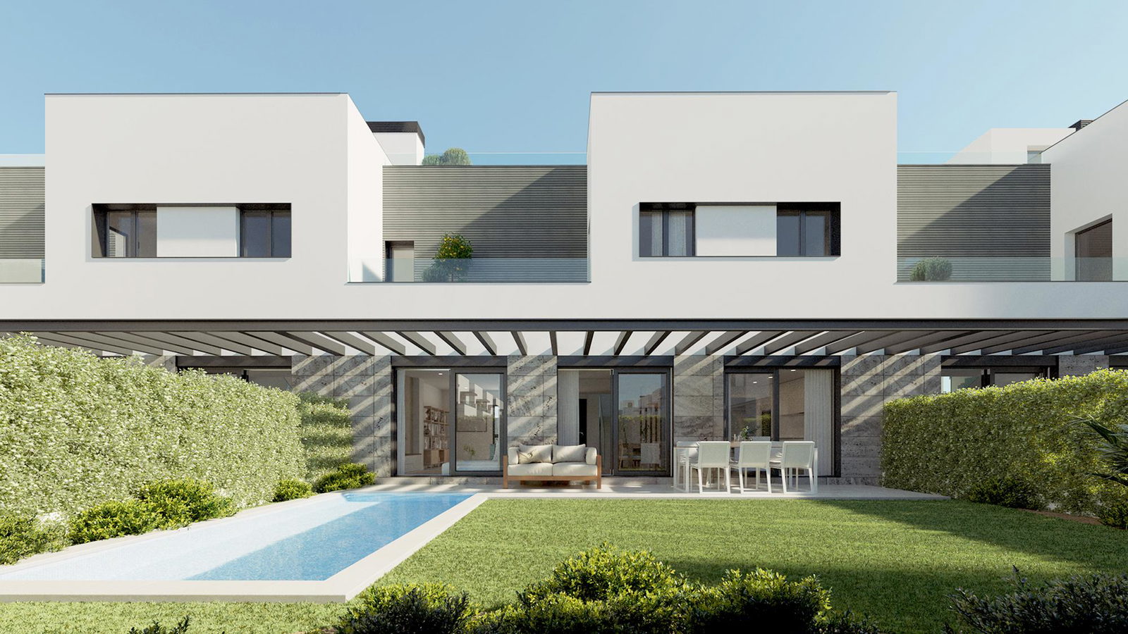Adosado moderno de nueva construcción con piscina en Playa de Palma