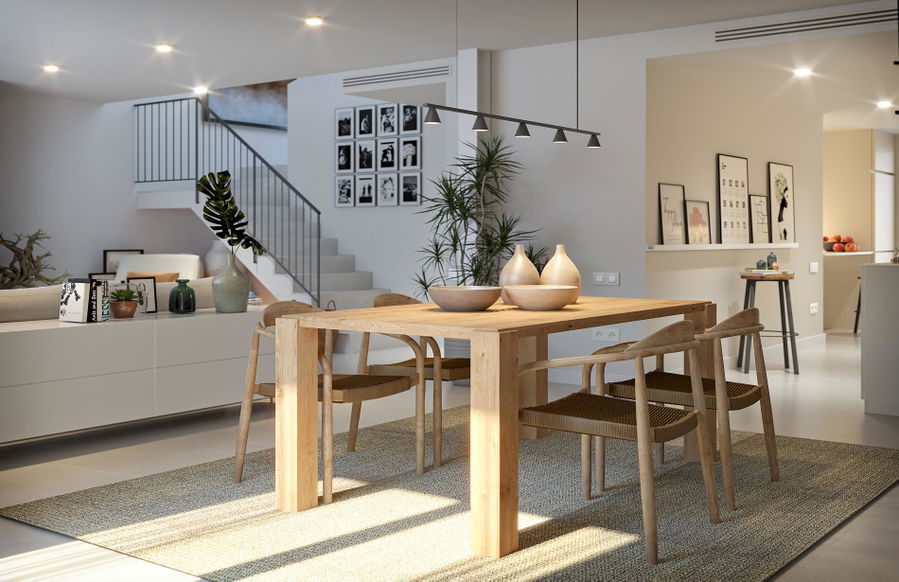 Nybyggt elegant radhus med utsikt över bergen i Esporles