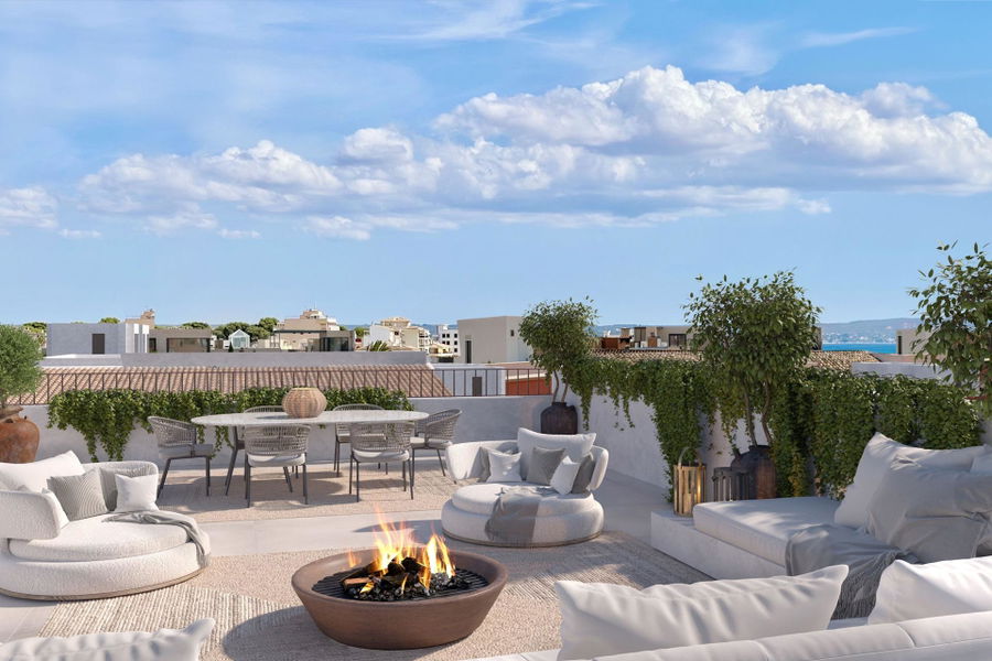 Elegantes Neubau-Stadthaus mit Meerblick, Pool und Garten in El Molinar