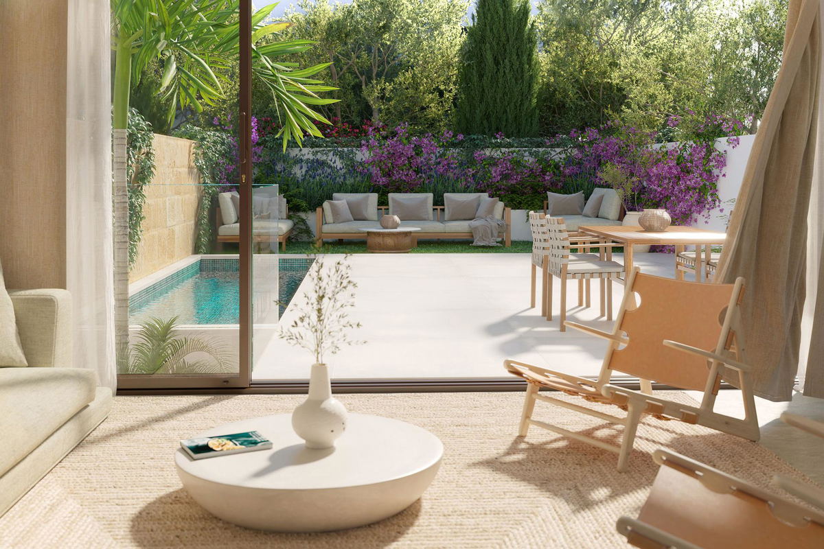 Elegantes Neubau-Stadthaus mit Meerblick, Pool und Garten in El Molinar