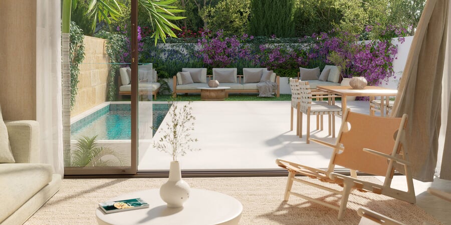 Neubau eines Stadthauses mit Pool, Garten und Dachterrasse in El Molinar