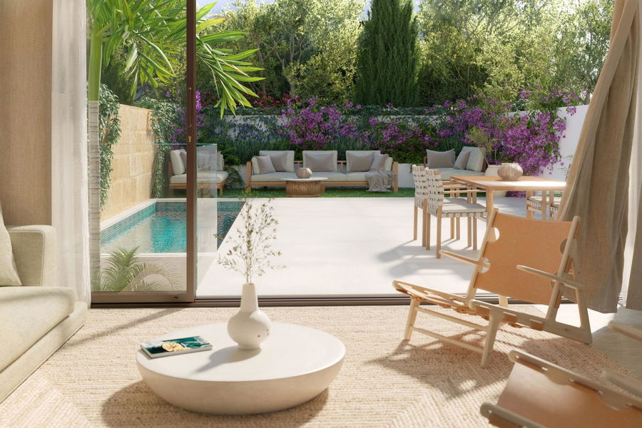 Neubau Stadthaus mit Garten, Jacuzzi und Dachterrasse in El Molinar
