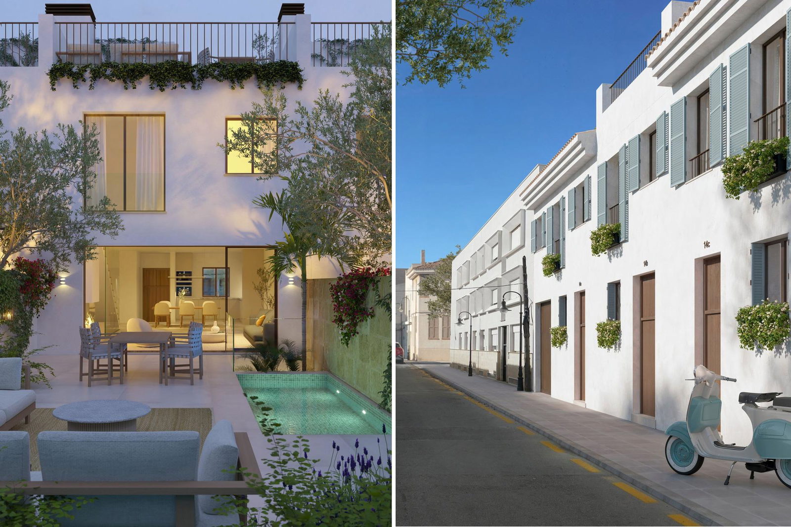 Neubau Stadthaus mit Garten, Jacuzzi und Dachterrasse in El Molinar