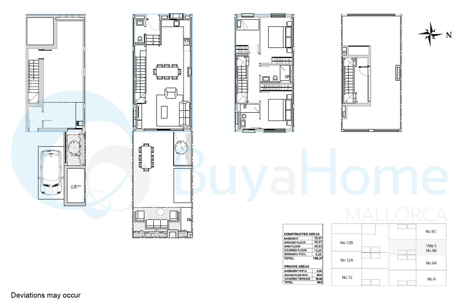 Modernes Stadthaus in El Molinar mit großer Dachterrasse