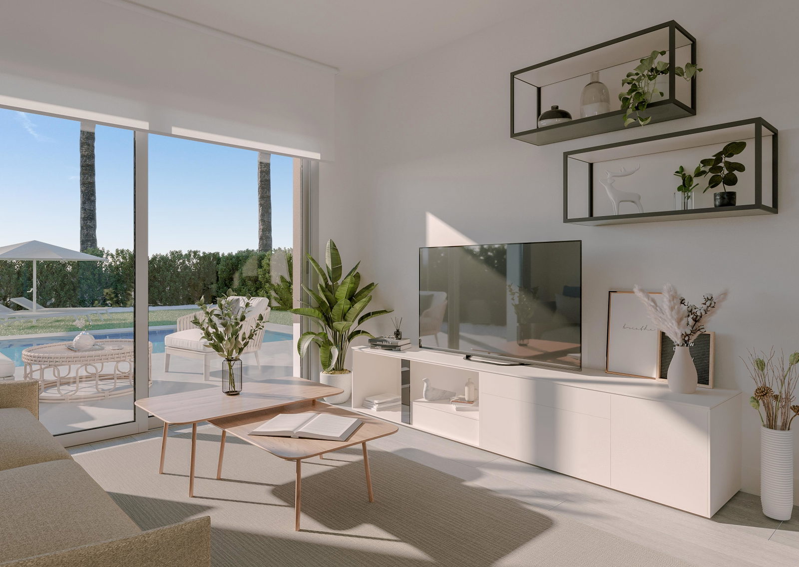 Innovativ etage-lägenhet med privat trädgård och pool som tillval