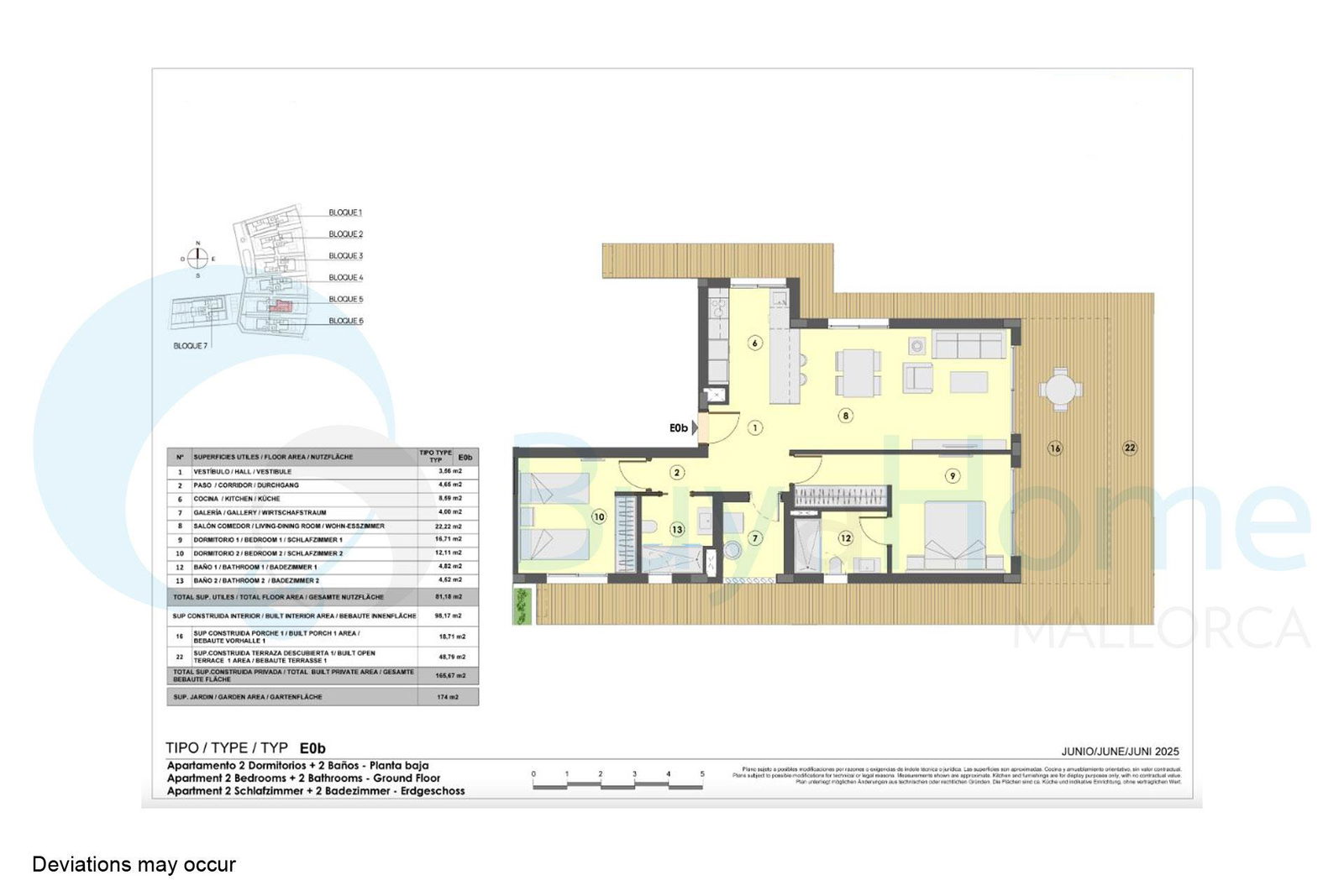 Newly built apartment with large terrace and garden near Es Trenc
