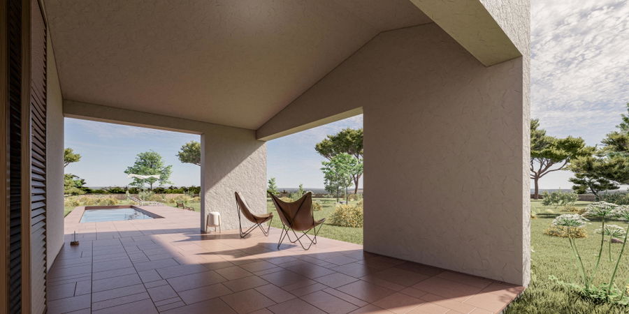 Baugrundstück mit bestehender Genehmigung für ein Haus mit Pool in Ses Salines