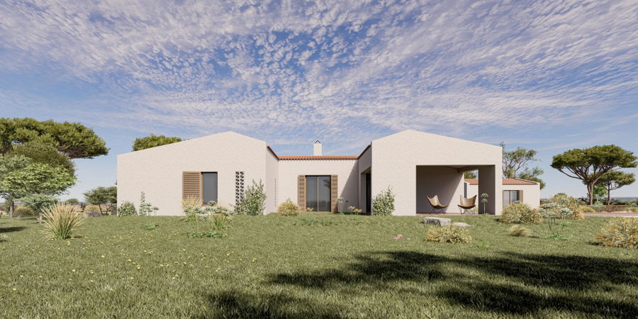 Baugrundstück mit bestehender Genehmigung für ein Haus mit Pool in Ses Salines