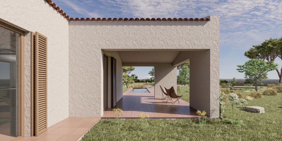 Baugrundstück mit bestehender Genehmigung für ein Haus mit Pool in Ses Salines