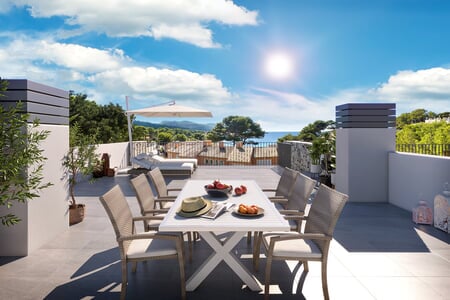 Wonderful newly built penthouse with sea views and roof terrace in Sant Elm