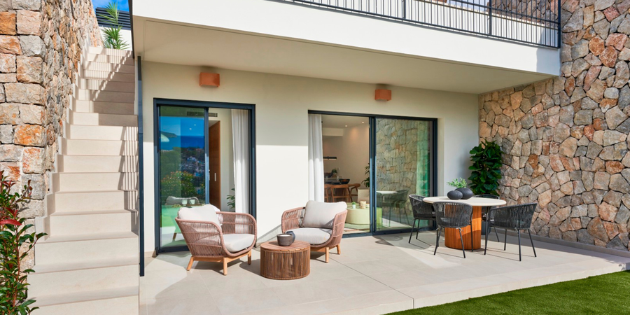 Lovely new build apartment with a mediterranean garden and terrace in Sant Elm