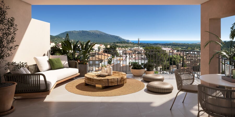 Neugebautes Penthouse mit Meerblick von der Dachterrasse in Capdepera