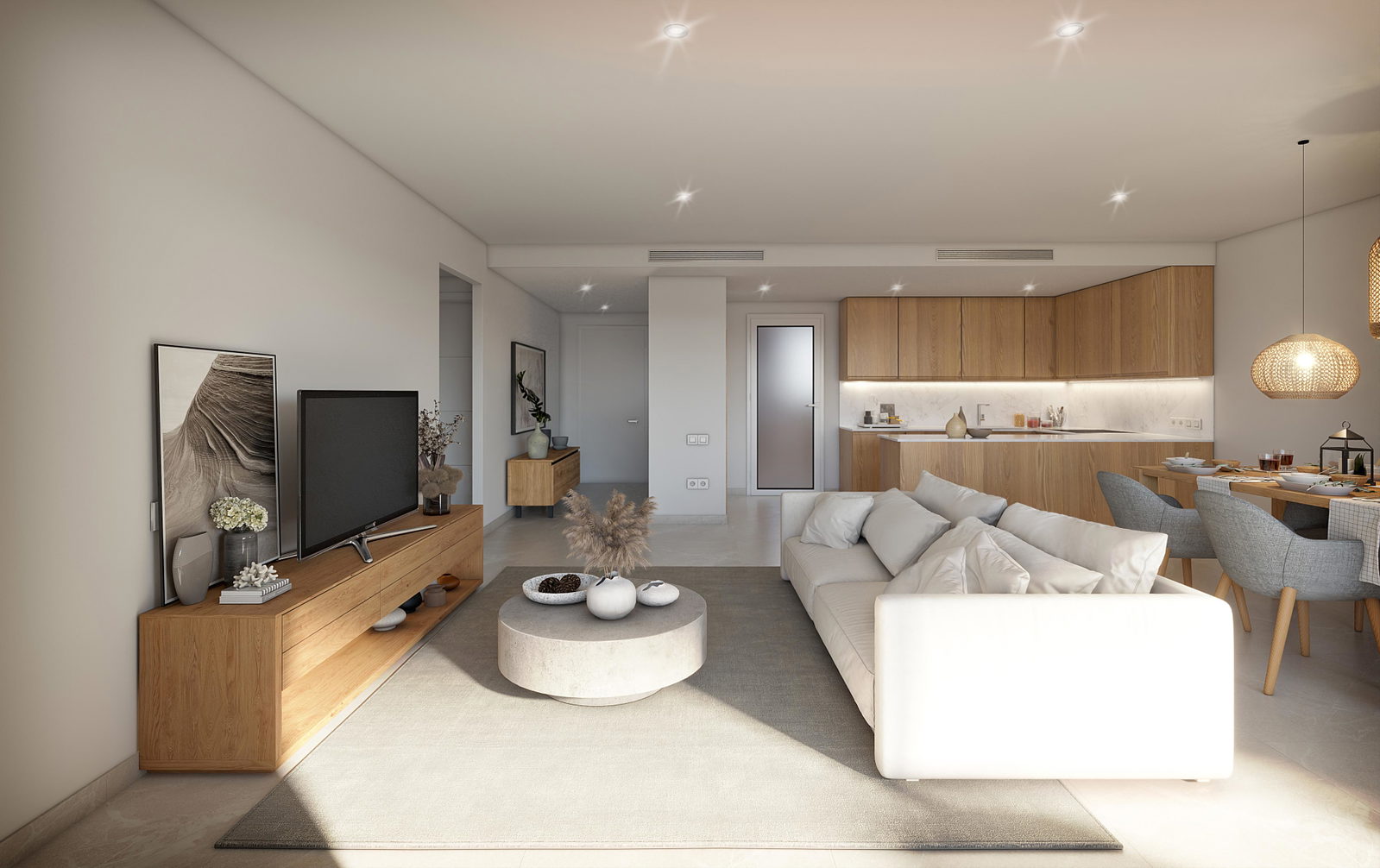 Nybyggd elegant lägenhet med terrass och fantastisk utsikt över slottet och havet i Capdepera
