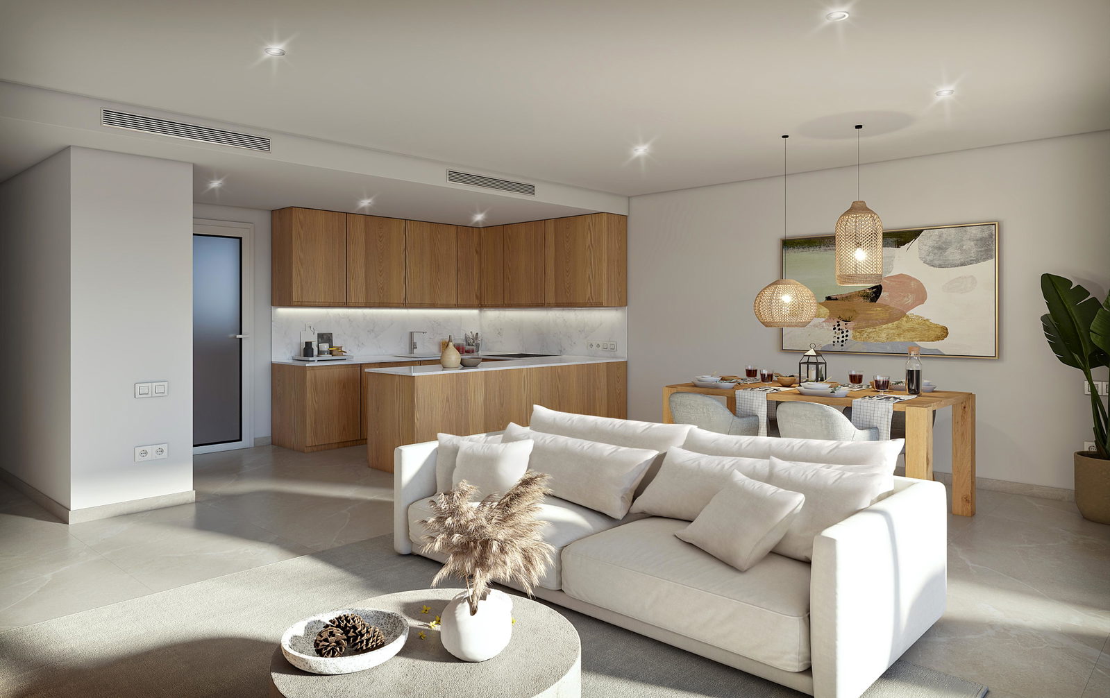 Nybyggd elegant lägenhet med terrass och fantastisk utsikt över slottet och havet i Capdepera