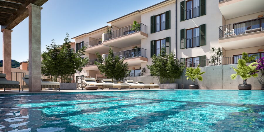 New built elegant apartment with terrace that has stunning castle and sea views in Capdepera